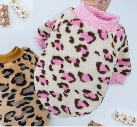Leopard Print Winter Warm Pajamas Jacket for Puppies