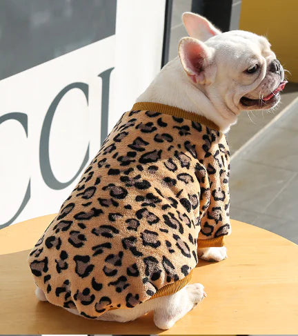 Leopard Print Winter Warm Pajamas Jacket for Puppies